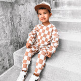 Organic Ribbed Set in Vanilla + Chestnut