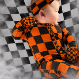 Bamboo Bow in Jack-O Lantern Checkered