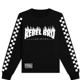Long Sleeve Tee in Rebel Bro x Live Fast Flames
