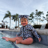 UPF50+ Girls One Piece Swimsuit in Ava (Leopard)
