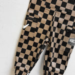 The Live Fast Overall in Taupe + Black Checkered - Rebel Bro