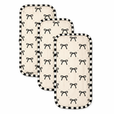 Organic Muslin Burp Clothes in Lana (Bows) - 3 Pack