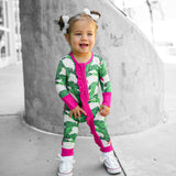 Ruffled Bamboo Zippy Sleeper in Palm Paradise