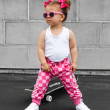 Basic Jogger in Bubble Gum Checkered