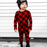 Bamboo Zippy Sleeper in Americana Red + Black (Checkered)
