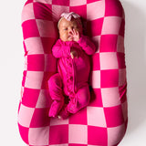 Ruffled Bamboo Zippy Sleeper in Hottest Pink