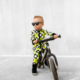 Bamboo Zippy Sleeper in Neon Electric Lime Smileys