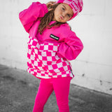 Pullover Windbreaker in Bubble Gum Checkered