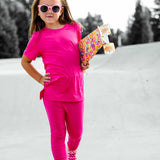 Bamboo Two Piece Set in Hottest Pink