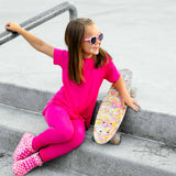 Bamboo Two Piece Set in Hottest Pink