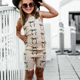 Tank + Biker Two Piece Set in Lana (Bows)