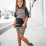 Short Sleeve Hoodie in Ava (Leopard)