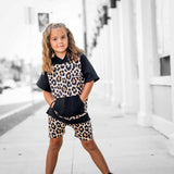 Short Sleeve Hoodie in Ava (Leopard)