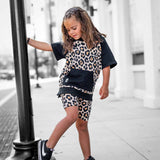 Short Sleeve Hoodie in Ava (Leopard)