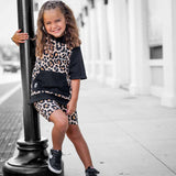 Short Sleeve Hoodie in Ava (Leopard)