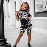 Short Sleeve Hoodie in Ava (Leopard)