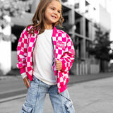Bomber Jacket in Bubble Gum Checkered