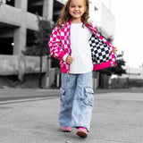 Bomber Jacket in Bubble Gum Checkered