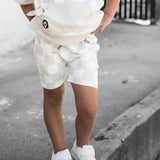 Relaxed Fit Shorts in Salt + Sand Checkered
