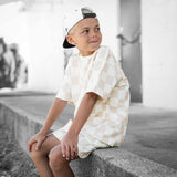 Everyday Cotton Shorts Set in Salt + Sand Checkered