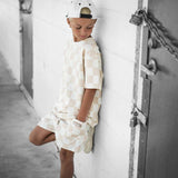 Everyday Cotton Shorts Set in Salt + Sand Checkered