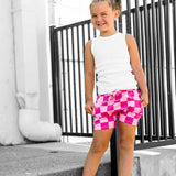 Relaxed Fit Shorts in Bubble Gum Checkered