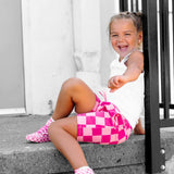 Relaxed Fit Shorts in Bubble Gum Checkered