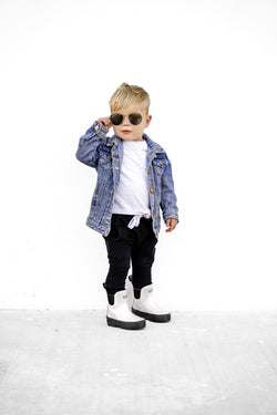 Image of The Core-Classic Midi Boot in Black / White