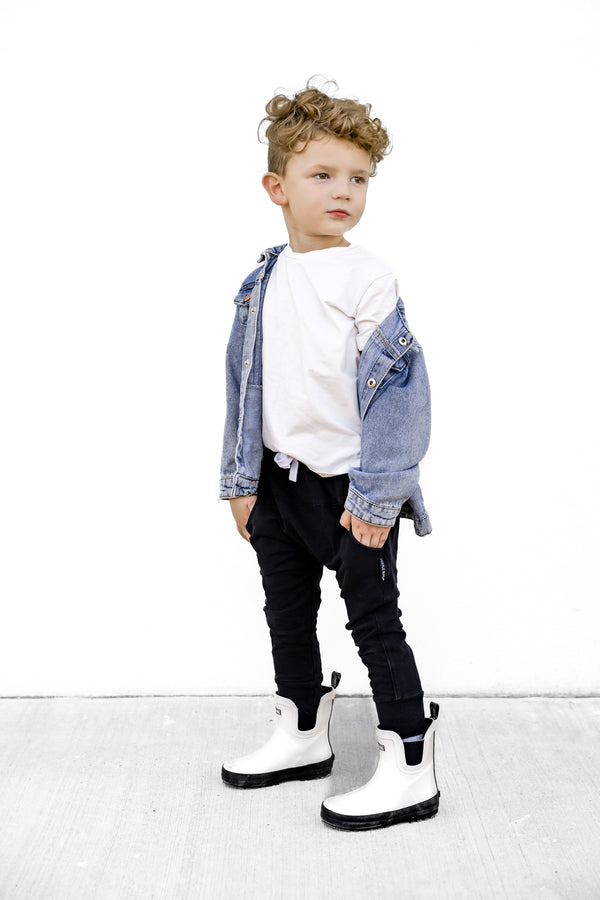 RB x LB The Core-Classic Midi Boot in Black / White - Rebel Bro
