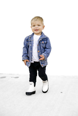 Image of The Core-Classic Midi Boot in Black / White
