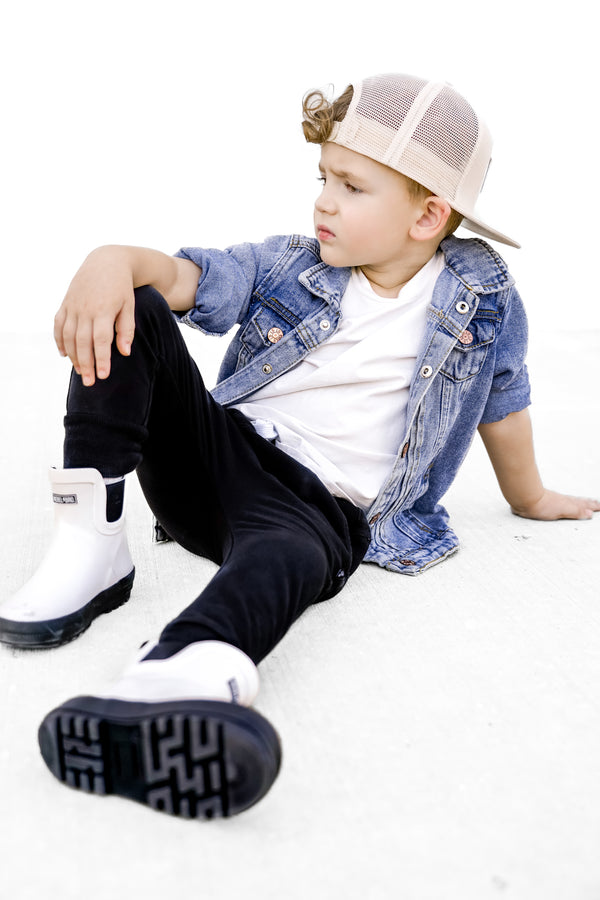 RB x LB The Core-Classic Midi Boot in Black / White - Rebel Bro