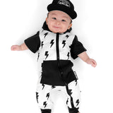 Hooded Rebel Short Sleeve Romper in Bowie - Rebel Bro
