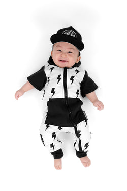 Image of Hooded Rebel Short Sleeve Romper in Bowie