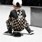 Overalls in Taupe + Black Checkered