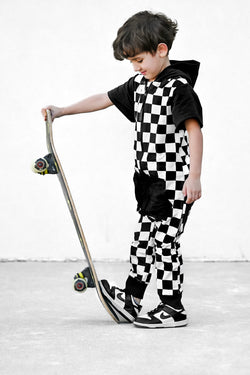 Image of Hooded Rebel Short Sleeve Romper in Venice