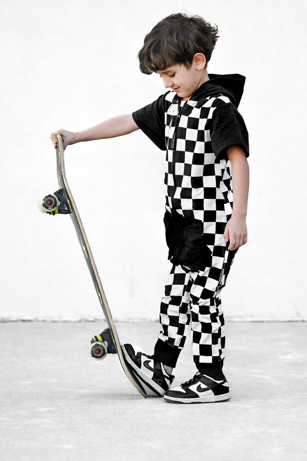 Hooded Rebel Short Sleeve Romper in Venice - Rebel Bro