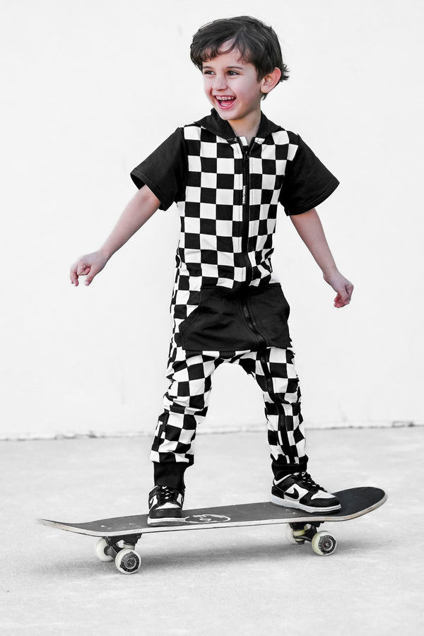 Hooded Rebel Short Sleeve Romper in Venice - Rebel Bro