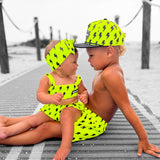 UPF50+ Retro Skirted Bikini Two Piece Swimsuit in Neon Electric Lime x Jagger