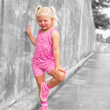 Tank + Biker Two Piece Set in Bubble Gum Leopard
