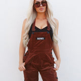 Women's Overall in Rust Corduroy