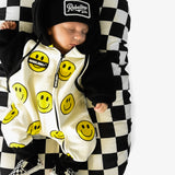 Hooded Fleece Romper in Happy Hour