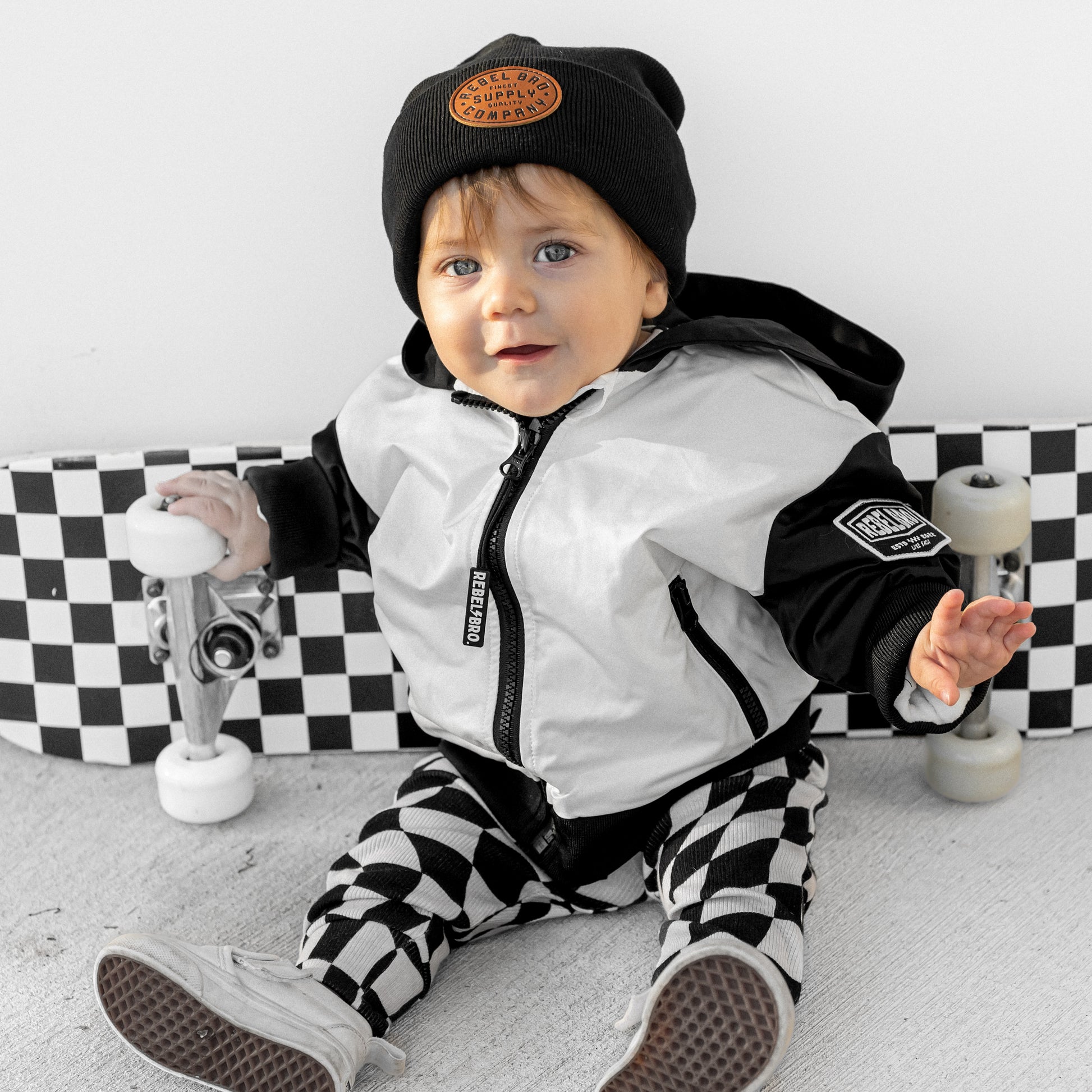 Live Fast Hydro Bomber Jacket in Black/White (FINAL SALE)