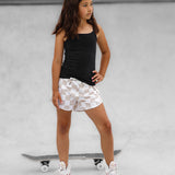 ACTV Babe Gym Shorts in Salt + Sand Checkered