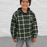 Hooded Flannel in Woodlands Olive