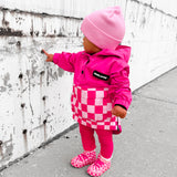Pullover Windbreaker in Bubble Gum Checkered
