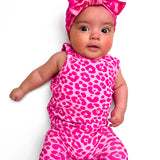 Tank + Biker Two Piece Set in Bubble Gum Leopard