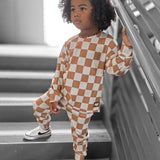 Organic Ribbed Set in Vanilla + Chestnut