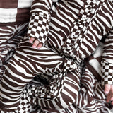Organic Muslin Quilt in Desert Zebra x Cocoa + Cream Checkered