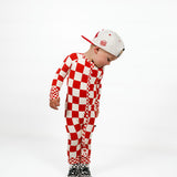 Bamboo Zippy Sleeper in Candy Cane Checkered