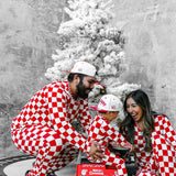 Women’s Bamboo Two Piece Set in Candy Cane Checkered